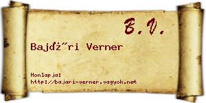Bajári Verner névjegykártya